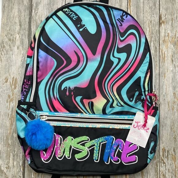 Justice Girls Graphic Backpack Bag - Picture 1 of 6